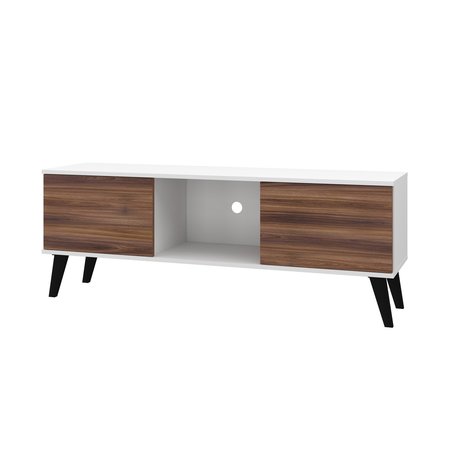 MANHATTAN COMFORT Doyers 53.15 TV Stand, White and Nut Brown 174AMC188